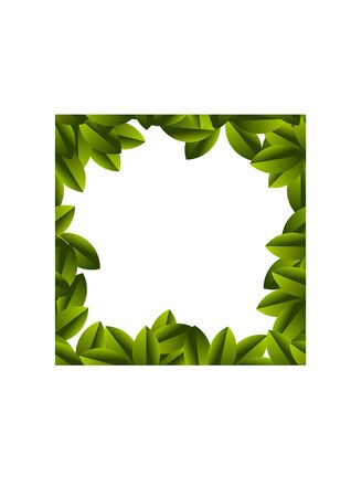 Green leaf border Square continuous patternのイラスト素材