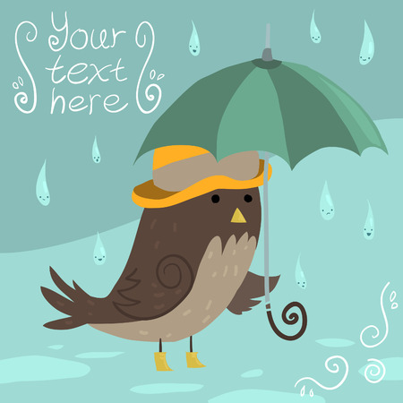 Mr Sparrow with Umbrella  のイラスト素材