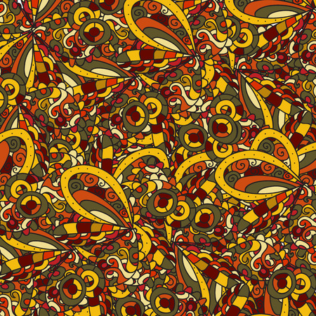 Abstract hand-drawn pattern retro colors.のイラスト素材