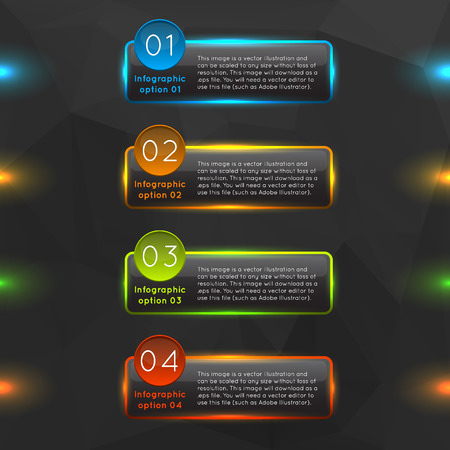 Glowing glass infographics options.のイラスト素材