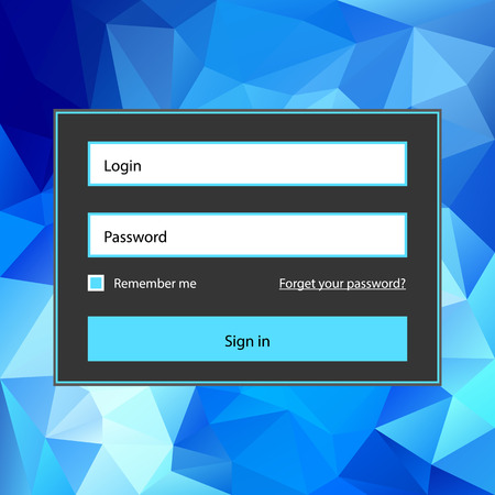 Polygonal blue login form.のイラスト素材