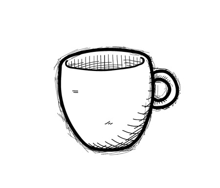 Mug Doodle, a hand drawn vector doodle illustration of a drinking mug.のイラスト素材