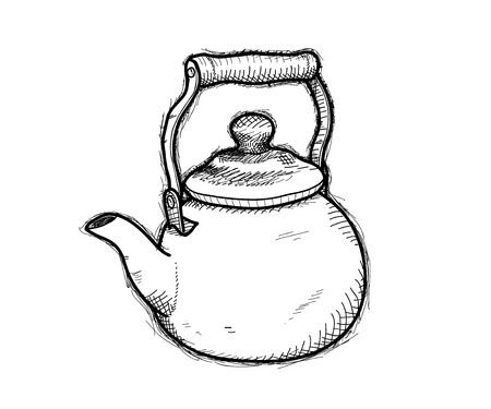 Teapot Doodle, a hand drawn vector doodle illustration of a teapot.のイラスト素材