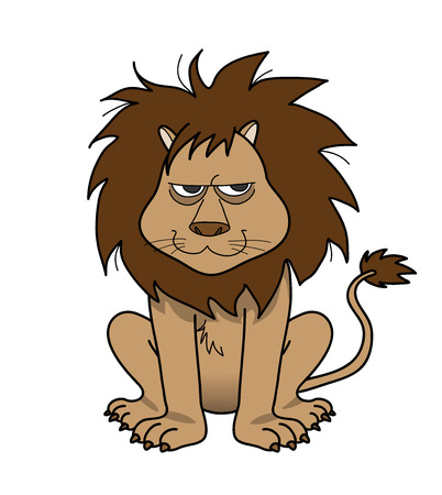Lion, a hand drawn vector illustration of a lion.のイラスト素材