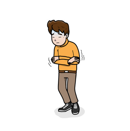 Feeling Sick,illustration of a man feeling sick.のイラスト素材