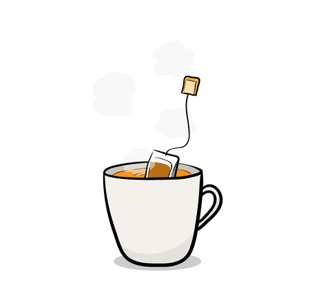 Tea Brewing,  illustration of tea brewing.のイラスト素材