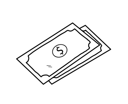 Money, doodle illustration of money with dollar symbol.のイラスト素材