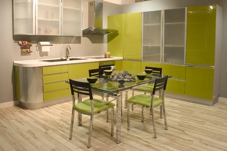 Interior of contemporary kitchen ideal for modern home.の写真素材