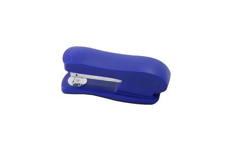 Black office stapler isolated on white background.の写真素材
