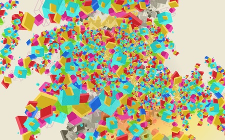 Abstract background design with colourful square shapesの写真素材