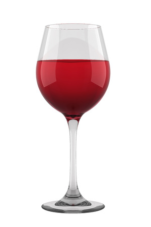 Glass of red wine isolated on white backgorund の写真素材