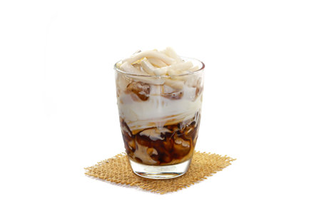 dessert in a glass isolated on a white background.