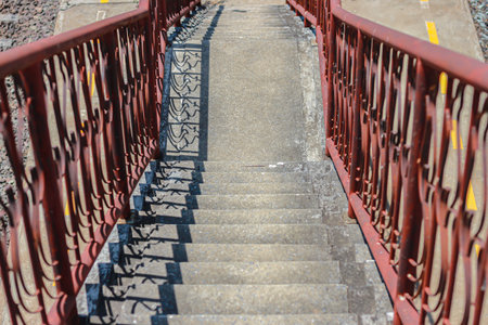 Staircase to the top of the hill in the city.