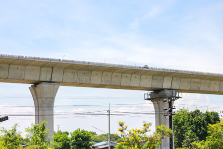 Pictures of bridge pillars and Overpass Flyover in Thailand country.の写真素材