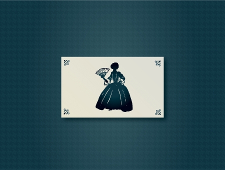  a vintage pattern background with a black ladyのイラスト素材