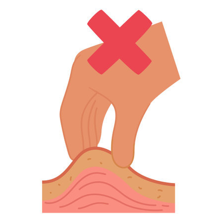 Incorrect Skin Fold For Potentially Causing Pain Or Ineffective Medication Delivery Isolated On White Backgorundのイラスト素材
