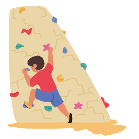 Joyful Kid Scrambles Up The Playground Equipment, Laugh And Fun, Embodying The Pure Essence Of Childhood Adventureのイラスト素材