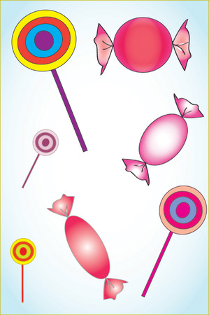 Various sweets, candy and caramelのイラスト素材