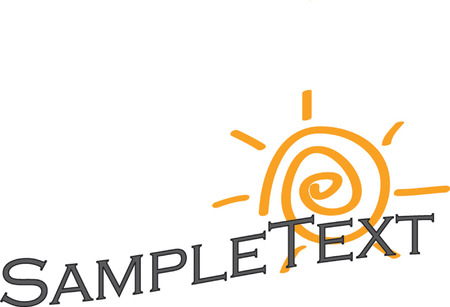 abstract orange sun, with the text. suitable for logoのイラスト素材