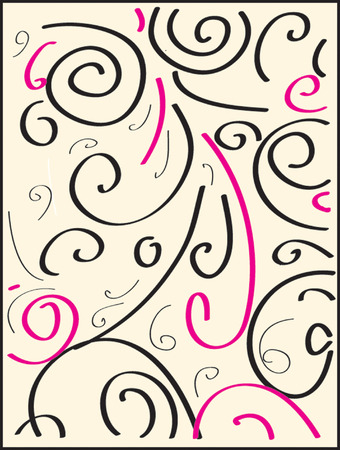 black and pink designs on a pink background.のイラスト素材