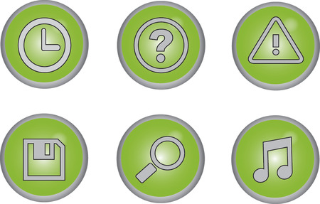 green web buttons for web design. colorful buttons.のイラスト素材