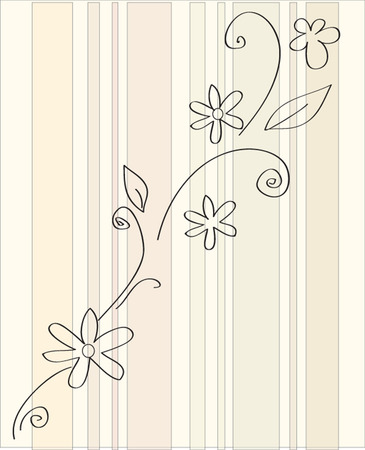stripes and a flowerのイラスト素材