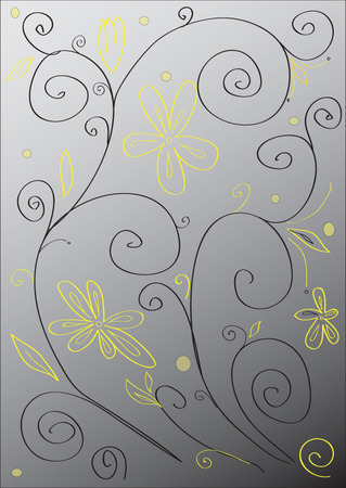 Gold floral patternのイラスト素材