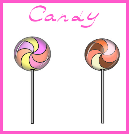 Various sweets, candy and caramelのイラスト素材