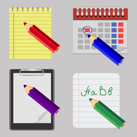 Set icons for business and college  Vector illustrationのイラスト素材