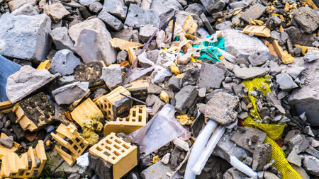 pile of construction debris color