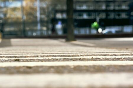 pedestrian crossing macro blure colorの写真素材