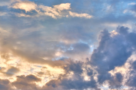 beautiful clouds in the light of the sun general plan