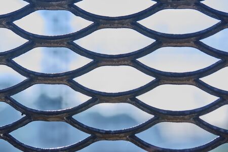 texture of metal lattice macro colorの写真素材