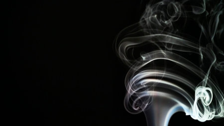 Smoke isolated on dark background