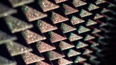 Background image of recording studio sound dampening acoustical foam.の写真素材