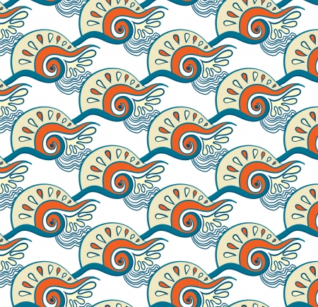 seamless pattern with wavesのイラスト素材