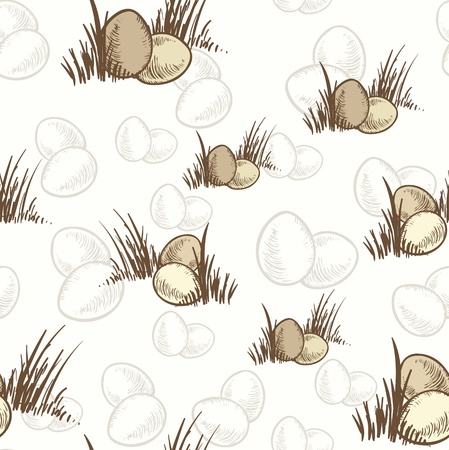 easter eggs seamless texture in vintage styleのイラスト素材