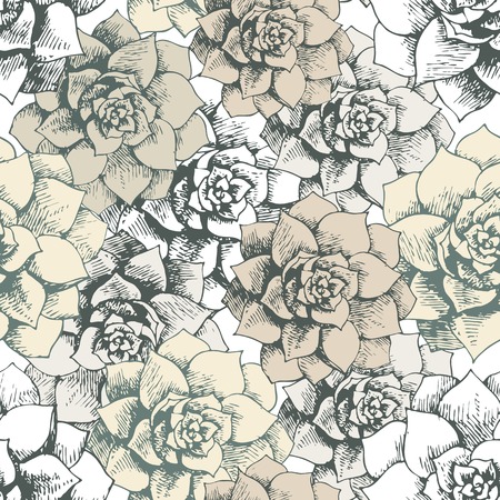 Vintage seamless flower patternのイラスト素材