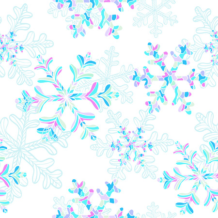 seamless pattern with falling snowflakesのイラスト素材