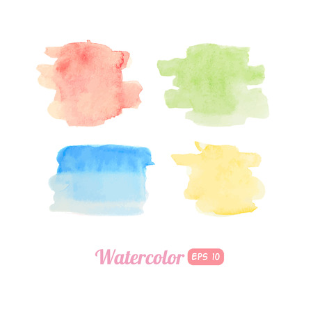 Set of watercolor abstract stains for designのイラスト素材