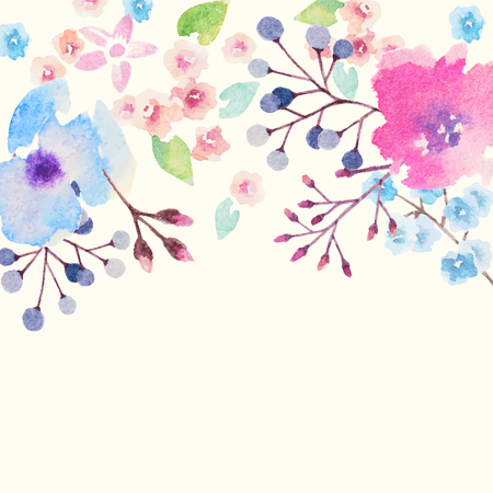 Invitation card for wedding with watercolor flowers Invitation card for wedding with watercolor flowers