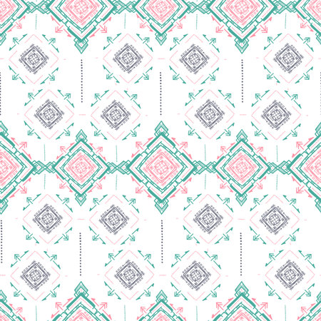 Handdrawn vector ethnic ornamental seamless pattern.
