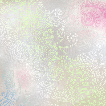  illustration of abstract pattern of a tattoo hennaの写真素材