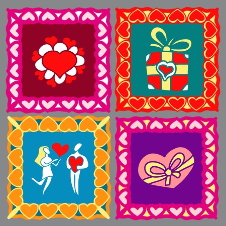 illustration of frames  for happy valentines dayのイラスト素材