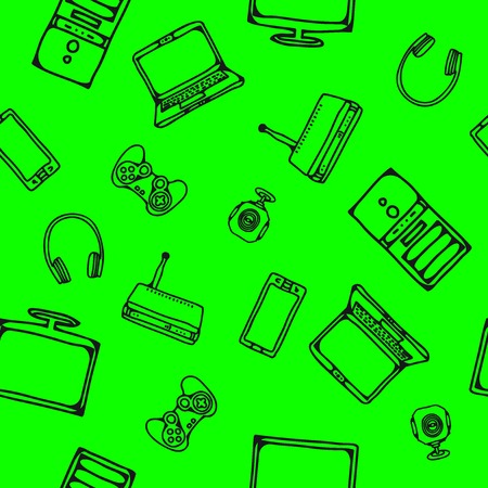 seamless texture with computer icons for designのイラスト素材