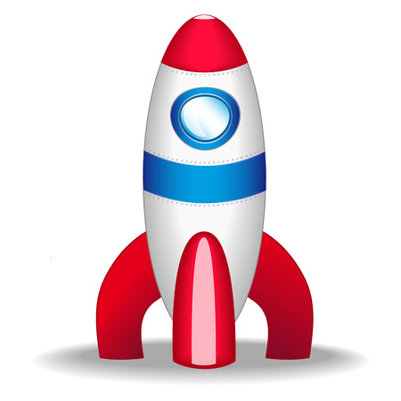  vector illustration of spaceship on a white backgroundのイラスト素材