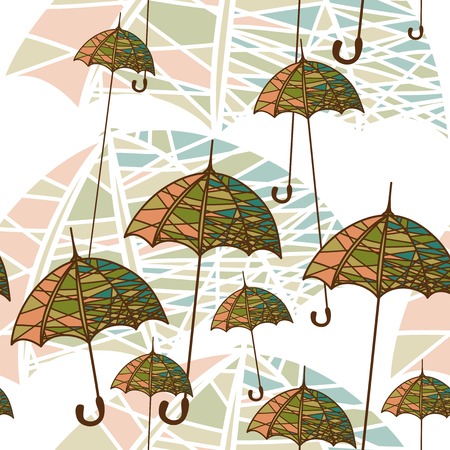 vector illustration of a seamless pattern with umbrellasのイラスト素材