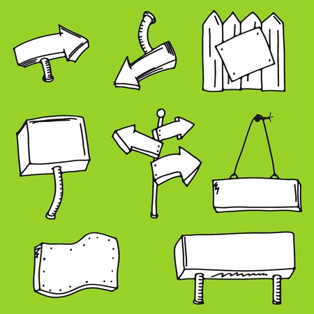 vector illustration of sketches of plates and arrowsのイラスト素材