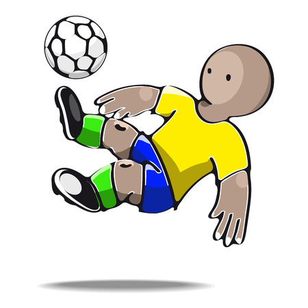 vector illustration of football player kicking the ballのイラスト素材