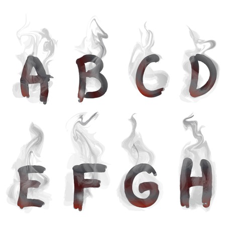 illustration of  English smoking  alphabet for designのイラスト素材